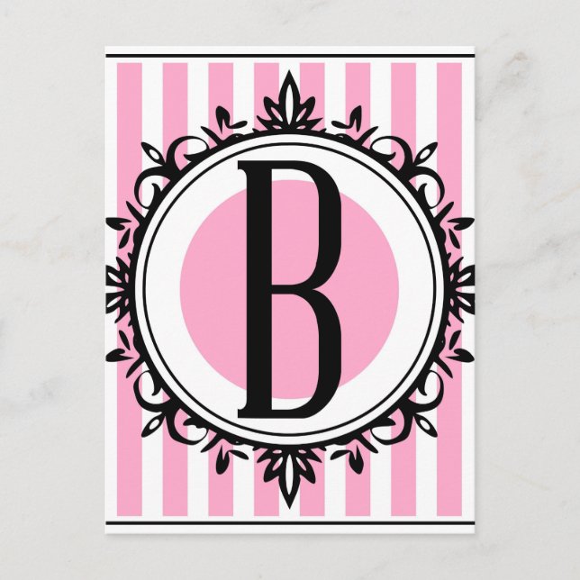 Pink 'B' monogram Postcard (Front)