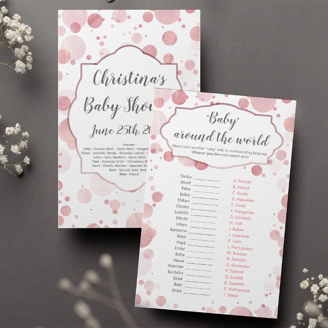 Pink "Baby around the world" Glam Baby Shower Game (Creator Uploaded)