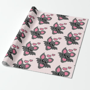Pink Baby Bat Wrapping Paper