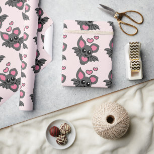 Pink Baby Bat Wrapping Paper