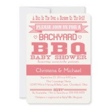 Pink Baby BBQ Baby Shower Invitation