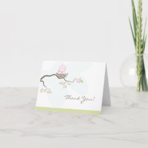 Pink Baby Bird Thank You Card