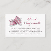 Pink Baby Booties Baby Shower Book Request
