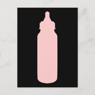 pink baby bottle postcard