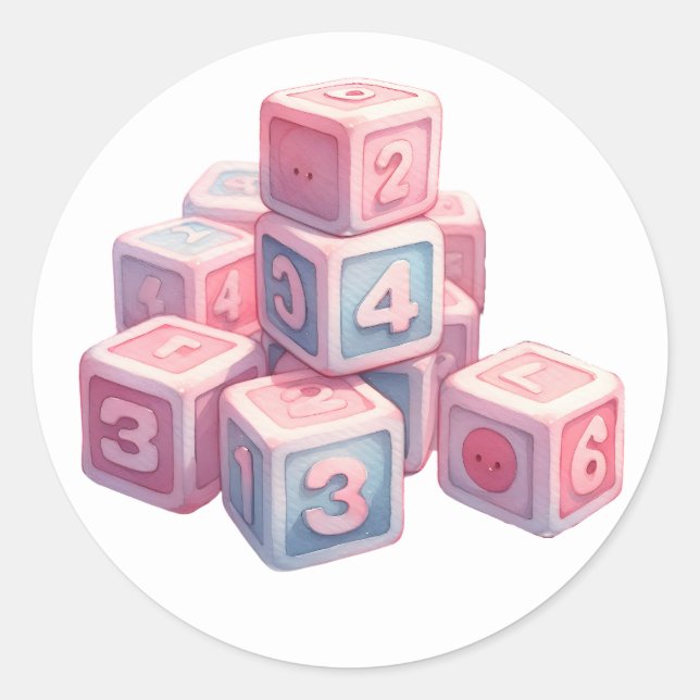 Pink Baby Bricks Stickers (Front)