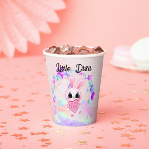 pink baby bunny paper cups