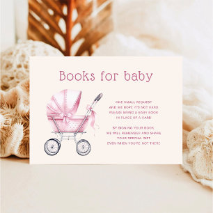 Pink Baby Carriage Books for baby Enclosure Card
