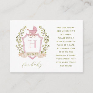 Pink Baby Carriage Crest Books for Baby Enclosure Card
