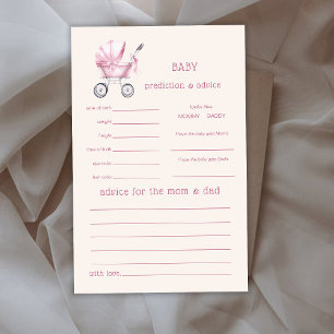 Pink Baby Carriage Prediction and Advice Game Card
