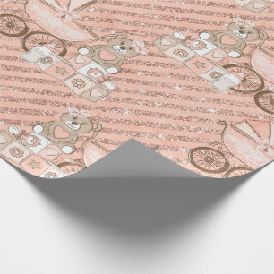 Pink Baby Carriages Wrapping Paper