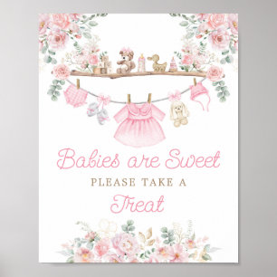 Pink Baby Clothes Babies are Sweet Table Sign