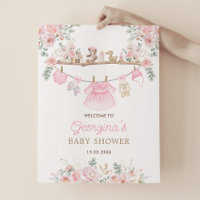 Pink Baby Clothes Floral Nursery Welcome