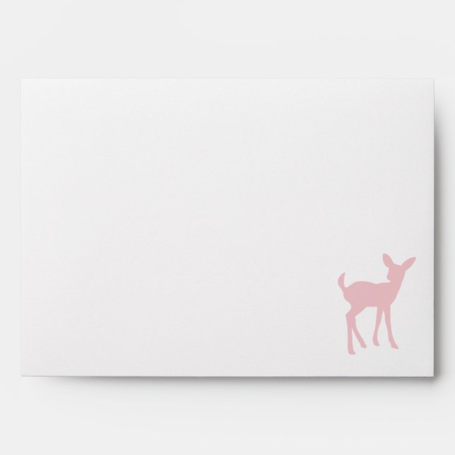 Pink Baby Deer and Burlap Envelopes (Front)