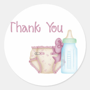 PInk Baby Diaper & Bottle Stickers