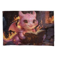 Pink Baby Dragon Reads a Book