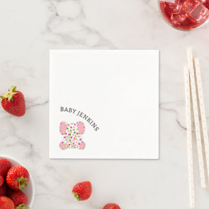 Pink Baby Elephant Napkin