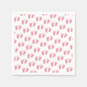 Pink Baby Feet Baby Shower Napkin