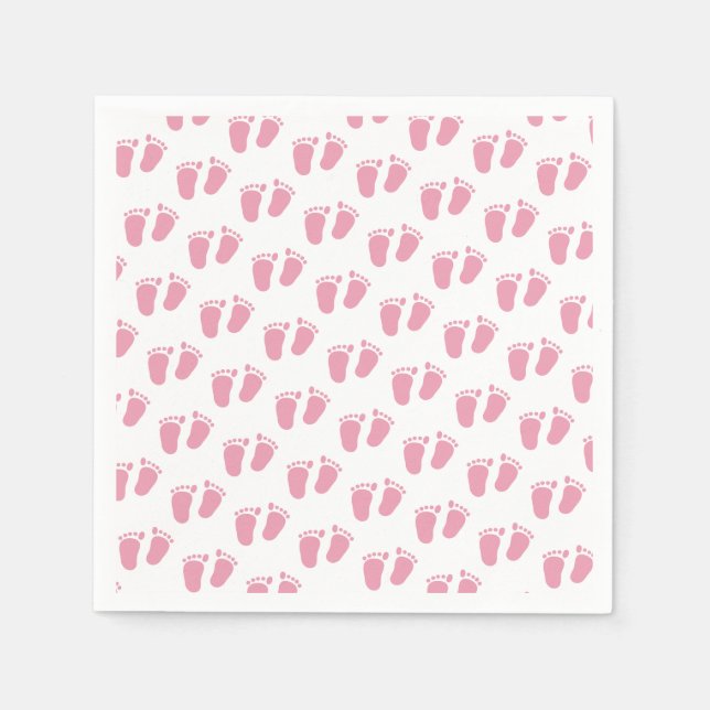 Pink Baby Feet Baby Shower Napkin (Front)