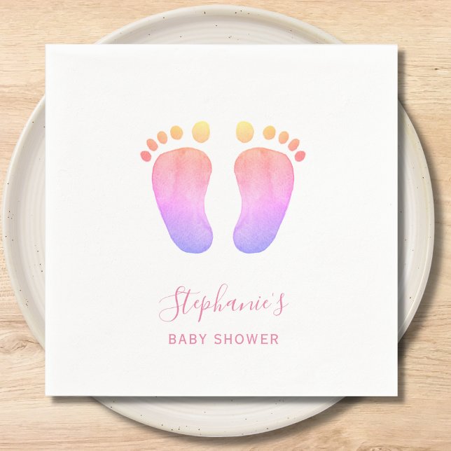 Pink Baby Feet Baby Shower Napkin (Creator Uploaded)