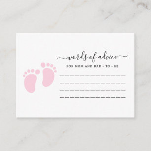 Pink Baby Feet Baby Shower Party, Girl Baby Shower Enclosure Card