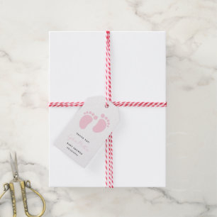 Pink Baby Feet Baby Shower Party, Girl Baby Shower Gift Tags