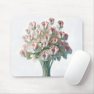 Pink Baby Feet Floral Bouquet Mouse Mat