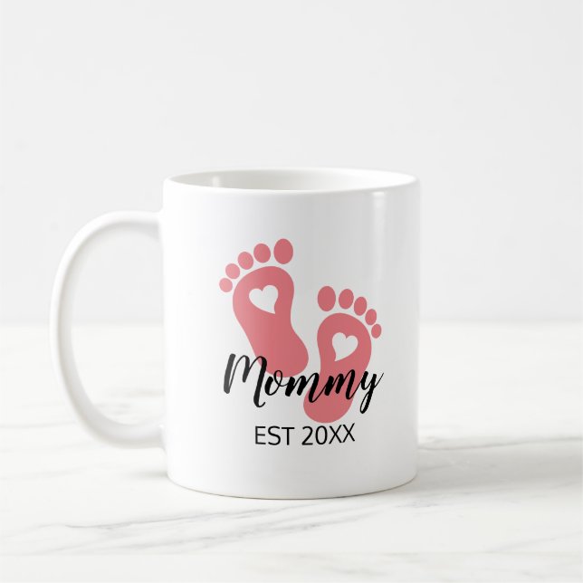 Pink Baby Feet New Mom Baby Girl Coffee Mug (Left)