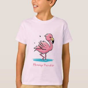 Pink Baby Flamingo in Water T-Shirt