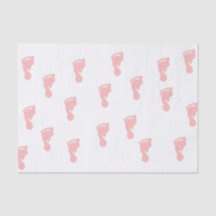 Pink Baby Footprints 10lb Tissue Paper