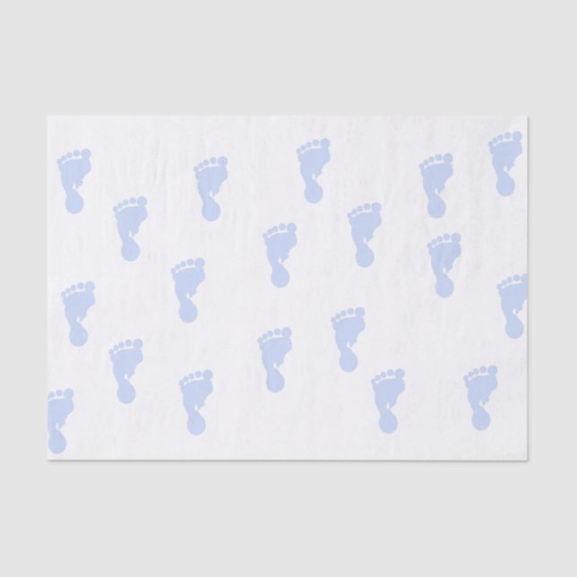 Pink Baby Footprints 10lb Tissue Paper (Front)