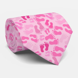 Pink Baby Footprints Tie