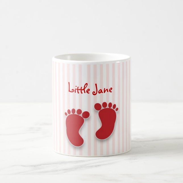 pink baby girl - baby shower favour coffee mug (Center)