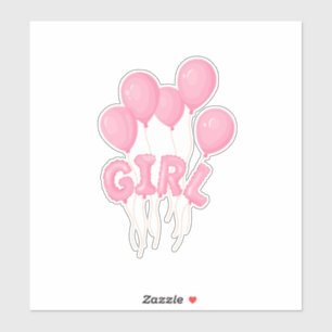 Pink Baby Girl Balloon Celebration - Cute Nursery 