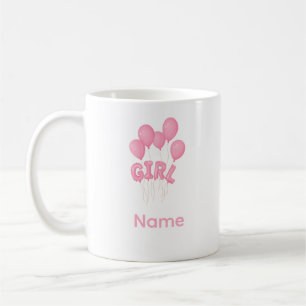 Pink Baby Girl Balloon Celebration - Cute Nursery  Coffee Mug
