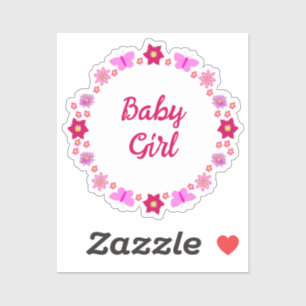 Pink Baby Girl Butterflies and Flowers Custom