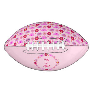 Pink Baby Girl Butterflies and Flowers Custom American Football