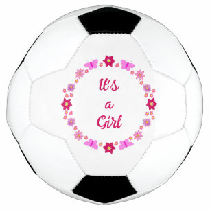 Pink Baby Girl Butterflies and Flowers Custom Football