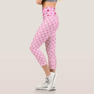 Pink Baby Girl Butterflies and Flowers Patterned Capri Leggings