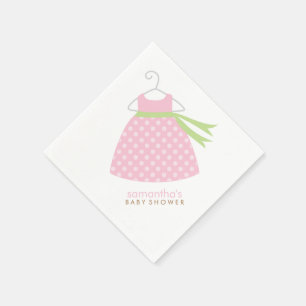 Pink Baby Girl Dress Baby Shower Napkin