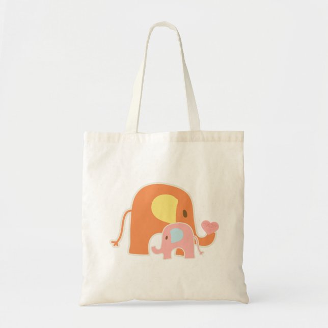 Pink Baby Girl Elephant Tote (Front)