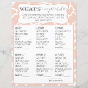 Pink Baby Girl Giraffe Whats In Your Purse