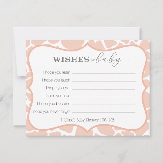 Pink Baby Girl Giraffe Wishes for Baby (Front)