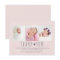 Pink baby girl modern photo thank you card