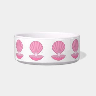 Pink Baby Girl Oyster shell and Pearl Patterned Bowl