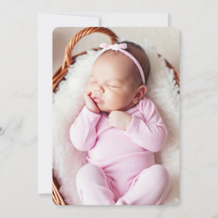 Pink Baby girl photo birth Announcement Card