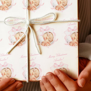 Pink Baby Girl Photo Wrapping Paper