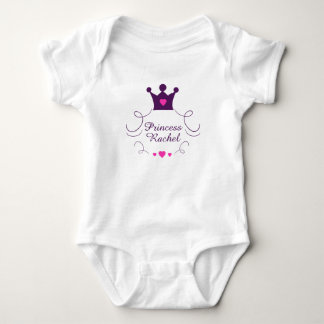Pink Baby Girl Princess Crown Tiara Royalty Hearts Bodysuit