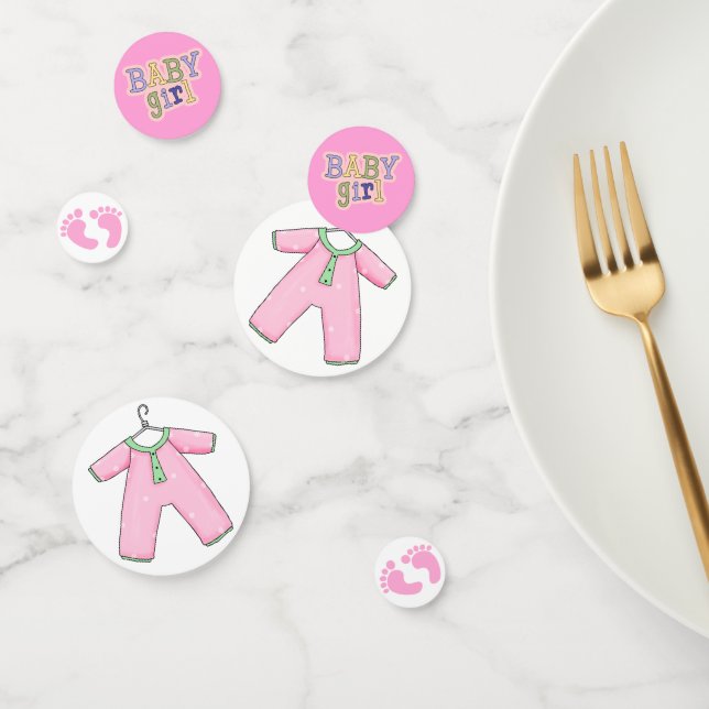 Pink Baby Girl Shower Confetti (Group)
