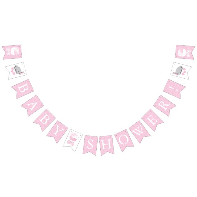 Pink 👶 Baby Girl Shower Party Bunting (All)