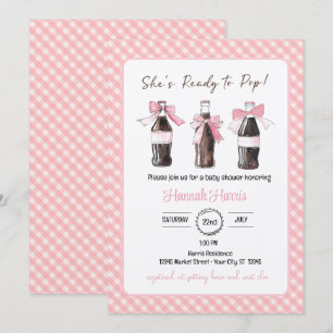 Pink Baby Girl Soda Ready to POP Baby Shower Invitation